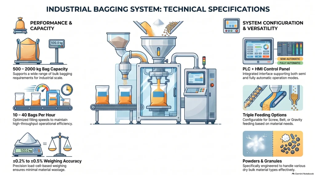 Industrial Bagging Filling System Specifications