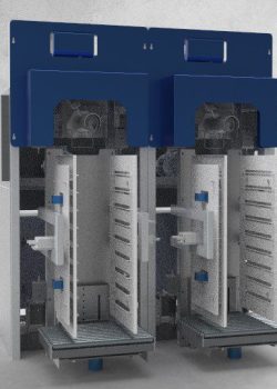 Auger-type filling machine for bulk materials.